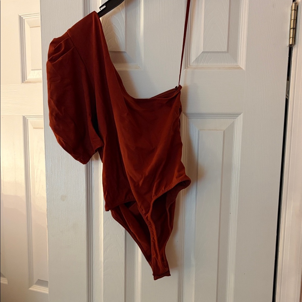 Free People Rust One-Shoulder Bodysuit - Picture 7 of 7